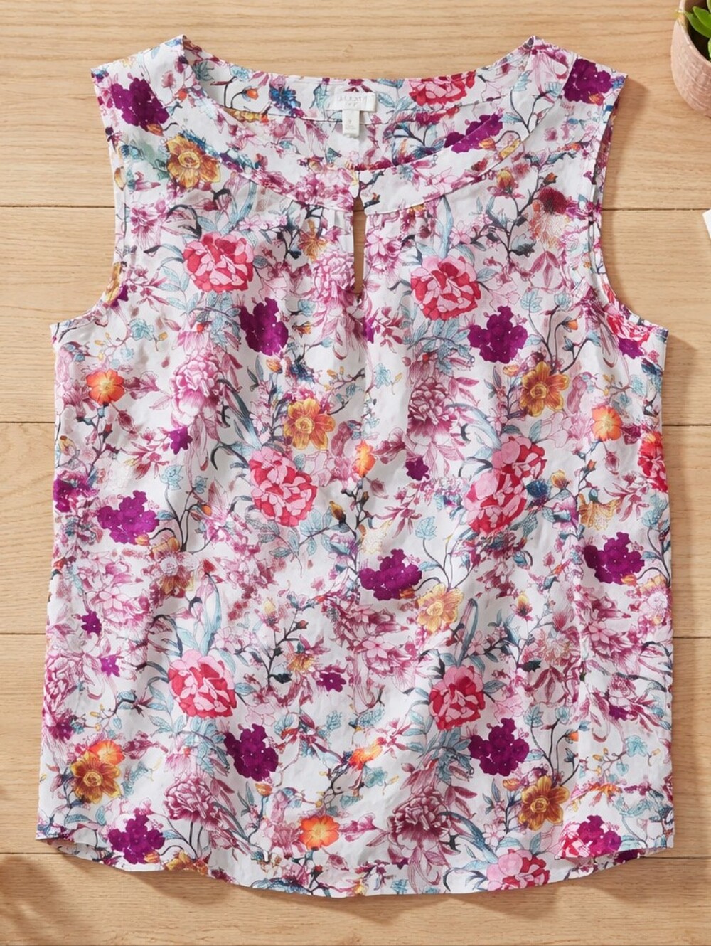 Talbots Floral Sleeveless Blouse - Pink Multi